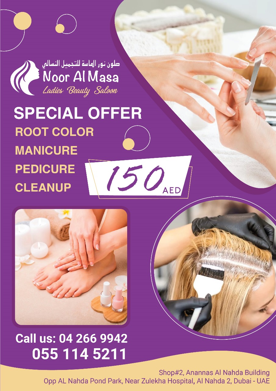 ROOT COLOR MANICURE PEDICURE OFFER